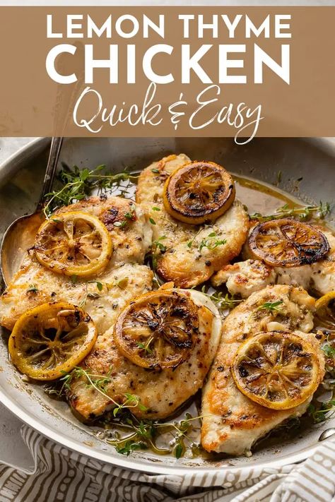 Herb Recipes, Lemon Thyme Recipes, Lemon Thyme Chicken, Chicken Lombardy Recipes, Thyme Chicken, Thyme Recipes, Pane Dolce, Lemon Thyme, Quick Chicken