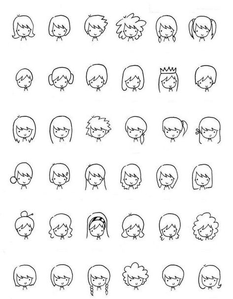 Inspirational Doodles, Hair Doodles, Simple Cartoon Characters, Hair Journal, Face Drawings, Easy Cartoon, People Cartoon, Doodle People, Cartoon Drawings Of People