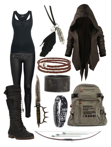 Octavia Blake. The 100. Grounders dont give up, they fight. by xxalycatxx ❤ liked on Polyvore featuring rag  bone/JEAN, Yoki, Nicholas K, Disney, Gemma J, AllSaints, Forever 21, womens clothing, womens fashion and women #fashion_photography,#fashion_men,#fashion,#fashion_womens,#fashion_illustration Apocalypse Style Aesthetic, Zombie Hunter Costume Women, Maze Runner Cosplay, Maze Runner Outfits Woman Clothing, Maze Runner Outfit Ideas, Survival Outfit Women, Apocalypse Aesthetic Outfit, Dystopian Outfits, The 100 Grounders