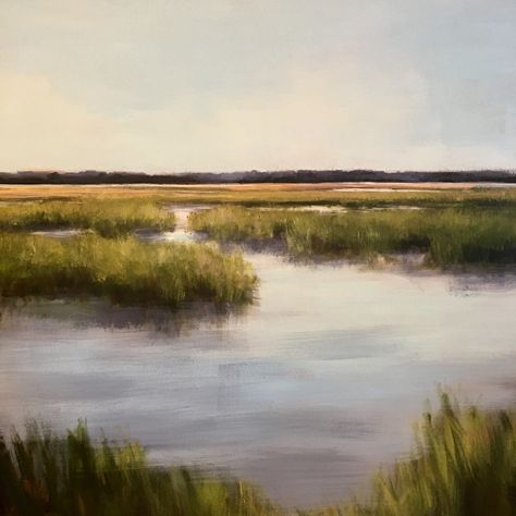 Camargue, Marshes Landscape, Louisiana Marsh, Landscape Oil Paintings Mountain, Marsh Paintings, Marsh Landscape, Marsh Painting, Crawdads Sing, Bourbon Room