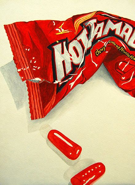 candy wrapper watercolor | watercolor class assignment | Flickr Art Lessons, Candy, Paintings, Hot Tamales Candy, Hot Tamales, Candy Wrapper, Candy Wrappers, Tamales, Candy Bar