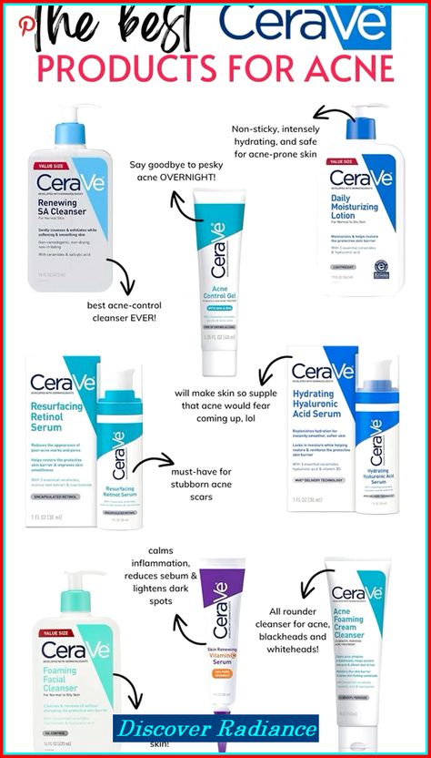 ✨ Perfect Skin – The Comprehensive Solution for All Your Needs! skin care routine for oily skin, moisturizer skin care, wrinkle serum #naturalskincare #selfcare #retinol Best Cerave Products, Angelic Makeup, Prom Unique, Nails Emerald, Acne Prone Skin Care Routine, Cerave Products, Makeup Graduation, Artsy Nails, Makeup Silver