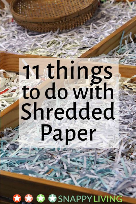 Shredded paper can't be recycled in most areas. If you shred junk mail and old bills to protect your identity (you should!), here are eleven useful and creative things you can do with shredded paper. Recycled Paper Crafts, Recycled Magazines, Magazine Crafts, Junk Mail, Shredded Paper, Newspaper Crafts, Making Paper, Eco Living, Upcycle Recycle