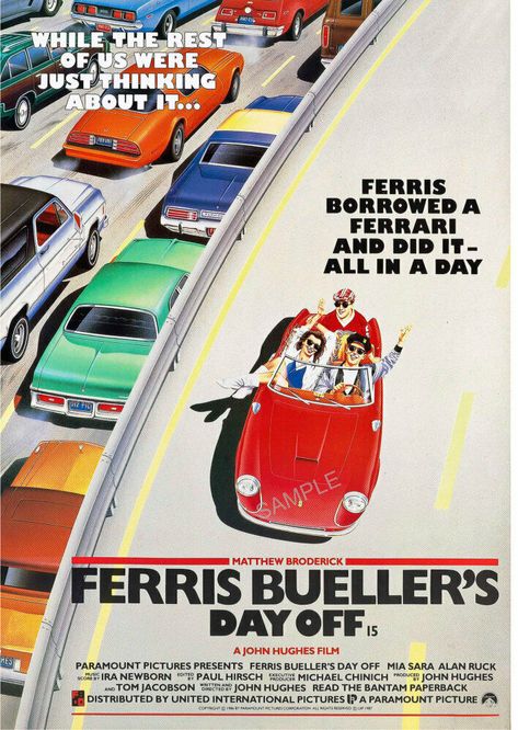 Vintage Movie Poster Ferris Bueller's Day Off Film Advertising Artwork A3 A4 | eBay Ferris Bueller's Day Off, Day Off, Movie Poster, Film