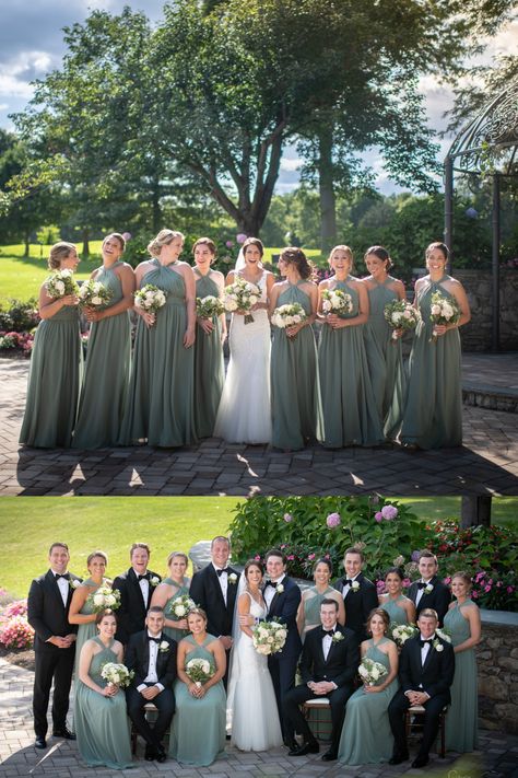 Eucalyptus Wedding Bridal Party, Black And Green Bridal Party, Eucalyptus Bridesmaid, Chris Carter, Bridesmaid Colors, Green Color Schemes, Wedding Plan, Green Bridesmaid, Eucalyptus Wedding