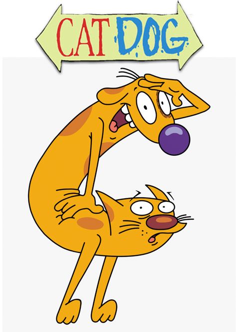 1998, CatDog is an American animated television series created by Peter Hannan for Nickelodeon. The series follows the life of conjoined brothers of different species, with one half of the resultant animal being a cat and the other a dog / 26534HHS Cat And Dog Cartoon Network, Cartoon Drawings Nickelodeon, Cat Dog Wallpaper Cartoon, Cat Dog Tattoo Cartoon, Catdog Cartoon Drawing, Catdog Cartoon Tattoo, 90 Cartoon Characters, 90s Cartoons Drawings, 90s Cartoons Characters Drawings