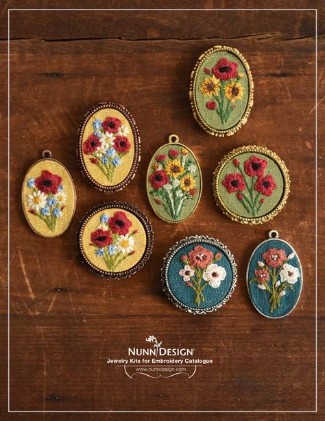 Embroidery Pendant How-To! - Nunn Design Embroidery Pendant, Embroider Ideas, Look Books, Miniature Embroidery, Embroidery Leaf, Making Resin Jewellery, Christmas Embroidery Patterns, Floral Embroidery Patterns, Embroidery Stitches Tutorial