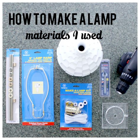 Make A Lamp, Lamp Kit, Lamp Ideas, Diy Upcycling, Diy Lamp Shade, Diy Vase, Diy Lamp, Light Project, Diy Lighting