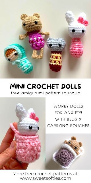 Crochet Pocket Doll Free Pattern, Gifts To Crochet For Kids, Free Crochet Projects Pattern, Simple Small Amigurumi, Amigurumi Shoes Free Pattern, Crochet Mini Figures, Crochet Projects Small Ideas, Best Amigurumi Patterns, Small Crochet Amigurumi Animals