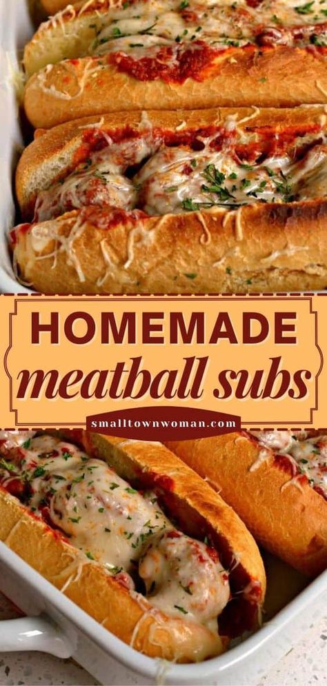 Homemade Meatball Subs, Easy Italian Meatballs, Meatball Sub, Meatball Subs, Italian Spices, Fast Dinners, Health Dinner Recipes, Deilig Mat, Idee Pasto Sano