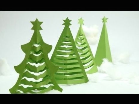 Christmas Tree Paper Craft, Make Christmas Tree, Diy Paper Christmas Tree, Paper Snowflakes Diy, Origami Christmas Tree, Christmas Tree Craft, 3d Christmas Tree, How To Make Christmas Tree, Tree Craft