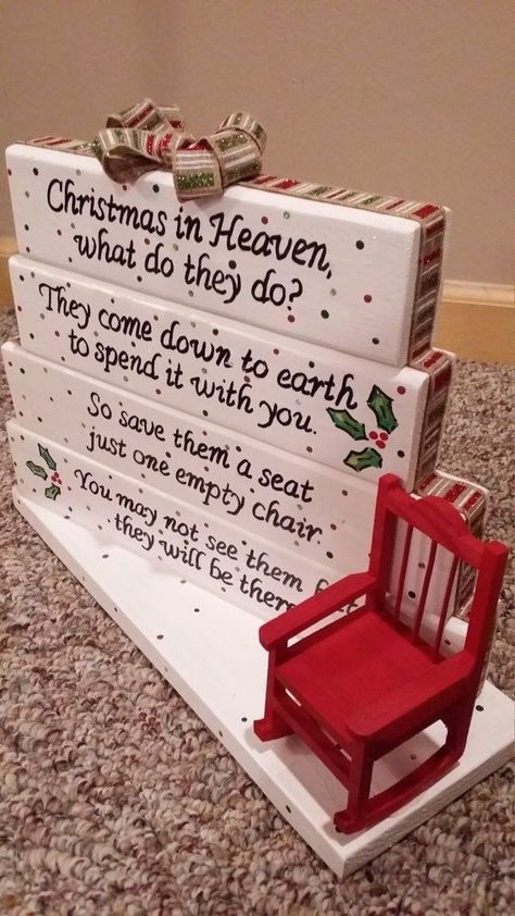 Natal, Christmas In Heaven Poem, Diy Christmas Gifts For Friends, Christmas Party Table, Christmas Signs Diy, Holiday Dinner Table, Christmas In Heaven, Easy Christmas Crafts, Easy Christmas Diy