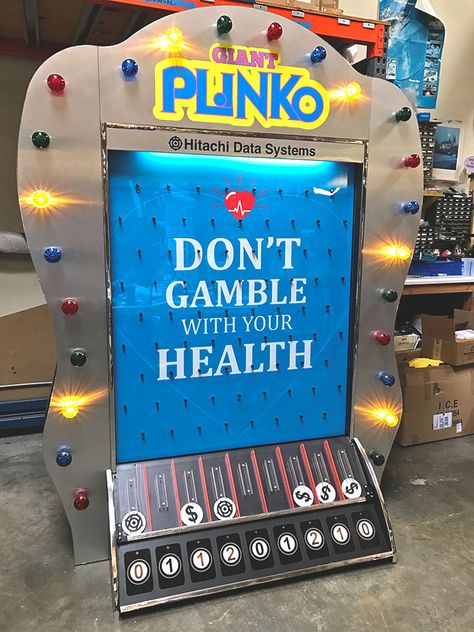 Giant Plinko - Arcade games, Racing simulators, Photo booths, Pinball Game Rental Interactive Booth Games, Booth Games Ideas, Booth Games, Booth Activation, Plinko Game, Game Booth, Event Games, Pinball Game, Event Booth