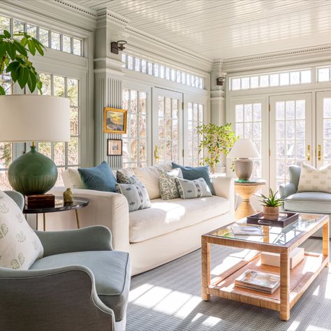 Timeless Living Room, Sofa Pictures, Long Room, Living Room Den, Sunroom Designs, Rowe Furniture, Classic Living Room, Swipe Right, Tiny House Cabin