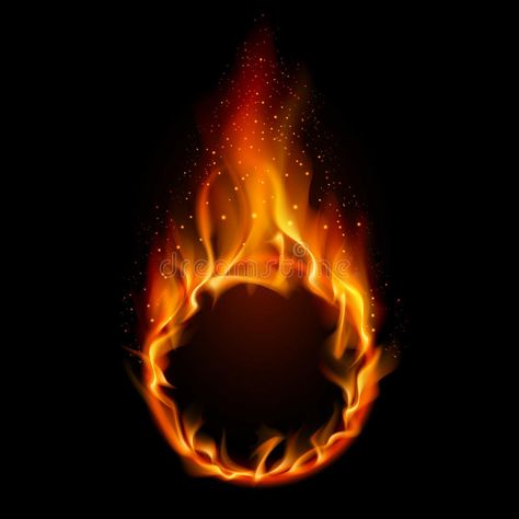 Ring of Fire. Illustration on black background for design , #AD, #Illustration, #Fire, #Ring, #design, #background #ad Heat Illustration, Fire Illustration, Circus Background, Photo Editing Websites, Flat Logo Design, Fire Stock, Free Video Background, Flame Art, Fire Image