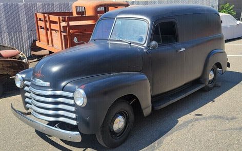 This solid 1951 Chevrolet panel van just needs completing. Will you finish it? #Chevrolet Pie, Chevy Trucks For Sale, Sedan Delivery, Street Rodder, Chevy 3100, Best Barns, Panel Truck, Butcher Shop, Travel Van