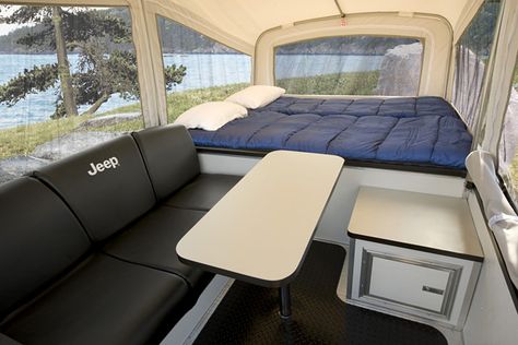 JEEP® OFF-ROAD CAMPER TRAILER Your Jeep vehicle... Jeep Camping Trailer, Jeep Tent, Camping Jeep, Jeep Camper, Trailers Vintage, Jeep Wrangler Forum, Small Camper, Jeep Trails, Jimny Suzuki