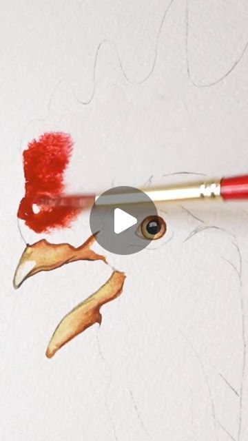 Kiley Busko on Instagram: "Watercolor Rooster 🐓 full tutorial coming to patreon today for all paid tiers" Watercolor Paintings Of Roosters, Watercolor Chickens And Roosters, Rooster Watercolor, Paint Birds, Watercolor Rooster, Rooster Painting, Chicken Painting, Rooster Art, Chickens And Roosters