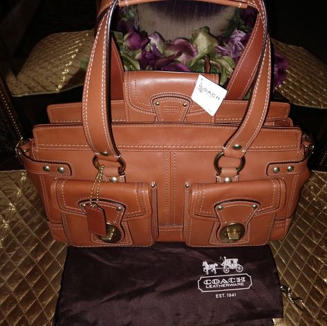 Rare Authentic Coach Legacy Whiskey Satchel #F13130. Very Good Pre-Owned Condition - Measures 15'hx9'wx4'd; With Matching Nwt Rare Authentic Coach Legacy Wallet And Dust Bag. No Minor Scuffs Or Scratches But Backside Of Handbag Is Discolored. See Photos. Still Beautiful And A Must Have To Your Hand Bag Collection!!! Make A Reasonable Offer!! Coach Legacy Bag, Hand Bag Collection, Coach Legacy, Coach Handbag, Coach Wallet, Bag Collection, Cambridge Satchel Company, Handbag Shoes, Coach Swagger Bag