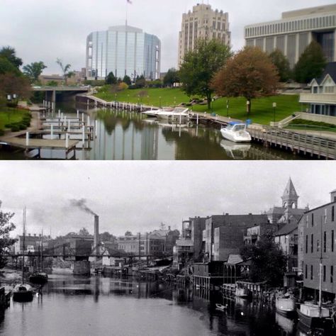 Mt. Clemens then and now Mount Clemens, Vintage Michigan, State Of Michigan, Metro Detroit, Pure Michigan, Great Lakes, Old Pictures, Marina Bay Sands, Old Photos