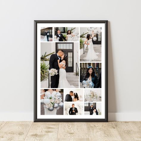 "💍✨ Eternalize Your Special Day with Ideal Poster's Wedding Photo Collage Poster! ✨💍 Capture the magic of your wedding day with our enchanting Wedding Photo Collage Poster from Ideal Poster. Transform your most cherished moments into a visual masterpiece that serves as a timeless reminder of your love story. 🌟 Beauty & Uniqueness: Showcase the beauty of your wedding day! Our Wedding Photo Collage Poster turns your favorite moments into an artful display, capturing the uniqueness of your special day. Cherish the magic of your union in a visually stunning way. 🖼️ Premium Matte Paper: Elevate your home decor with unparalleled quality. Our Wedding Photo Collage Poster is printed on premium matte paper, ensuring crisp details and vibrant colors that stand the test of time. The matte finish Wedding Photo Collage Ideas Frames, Wedding Photo Gifts For Family, Wedding Photo Prints On Wall, Wedding Photo Collage Ideas, Wedding Photo Print Ideas, Photo Collage Frame Ideas, Photo Collage Poster, Photo Collage Wedding, Wedding Walkway