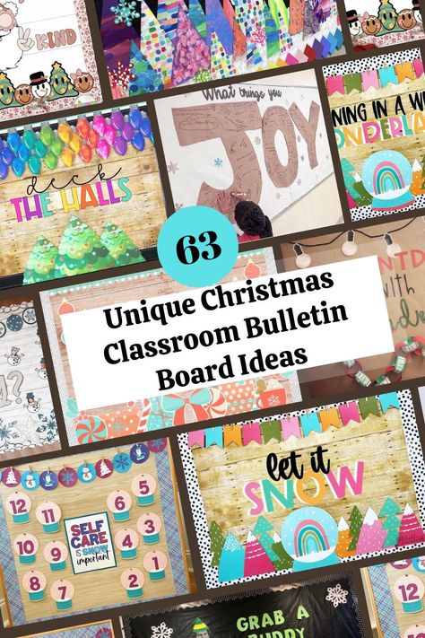 Check out some easy and fun classroom Christmas bulletin board decorations for pre-school, elementary, middle school and high school too! Christmas Holiday Bulletin Boards For School, December Bulletin Boards Middle School, Unique Christmas Bulletin Board Ideas, Winter Door Decorations Classroom Middle School, Christmas School Bulletin Board Ideas, Christmas Posters For School, December Bulletin Board Ideas For School, Winter Bulletin Boards Middle School, School Christmas Bulletin Board Ideas