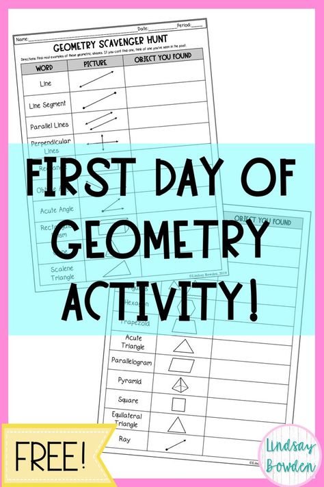 Fun Geometry Activities For High School, Fun Geometry Activities, Grade 4 Geometry, 4th Grade Geometry Activities, Geometry Classroom Decor High Schools, Geometry Elementary, Geometry Interactive Notebook, Geometry Vocabulary, Geometry Projects