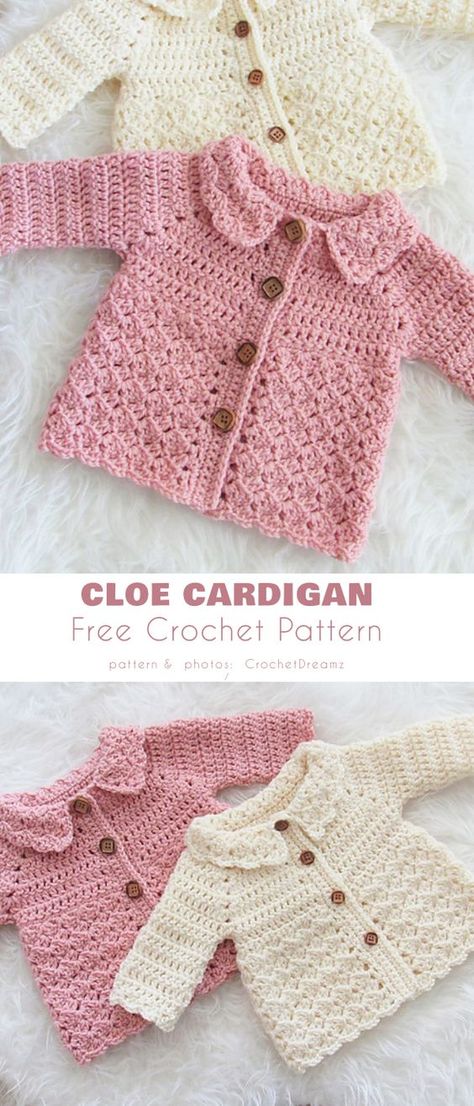 Everyday Baby and Toddler Cardigan Free Crochet Patterns Baby Clothes Crochet Patterns Free, Worsted Weight Crochet Patterns, Baby Crochet Outfits, Crochet Baby Clothes Free Patterns, Newborn Crochet Patterns Free, Free Baby Crochet Patterns, Crochet Baby Items, Crochet Baby Shrug, Crochet Baby Cardigan Free Pattern