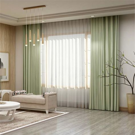 Solid Light Green Curtain Modern Silk Imitation Curtain Living Room Bedroom Blackout Fabric(One Panel) Light Green Curtains, Green Curtains Living Room, Curtains Decor, Curtains Living Room Modern, Window Curtains Living Room, Contemporary Curtains, Unique Curtains, Curtain Styles, Stylish Curtains