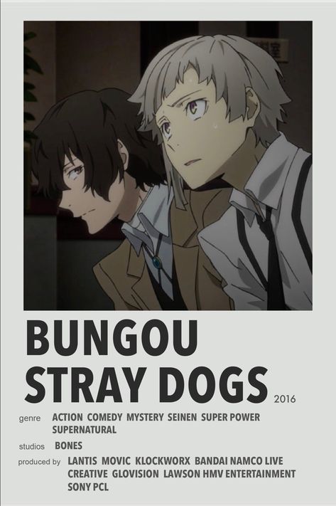 Bungou Stray Dogs minimal anime poster Anime Sites, Anime Websites, Anime Suggestions, Film Posters Minimalist, Poster Anime, Animes To Watch, Desen Anime, Good Anime To Watch, Anime Printables