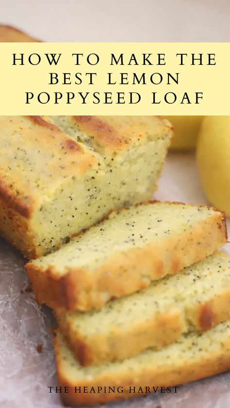 Poppyseed Loaf Recipe, Poppy Seed Loaf, Lemon Poppy Seed Loaf, Seed Loaf, Lemon Bread Recipes, Recipes Easter, Lemon Poppyseed Bread, Spring Baking, Lemon Bread