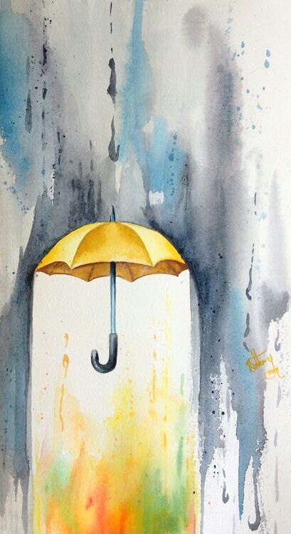 Kunst Inspo, Yellow Umbrella, Umbrella Art, Cat Air, Seni 3d, Seni Cat Air, 수채화 그림, Arte Inspo, Lukisan Cat Air