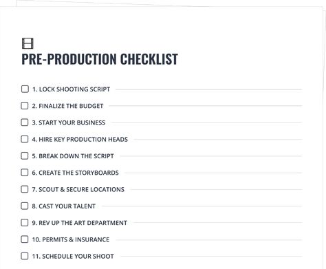 Pre Production Film Checklist, Movie Production Studio, Pre Production Film, Film Producer Aesthetic, Movie Storyboard, Filmmaking Ideas, Movie Producer, Filmmaking Tips, Filmmaking Inspiration