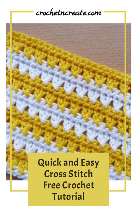 How to crochet the quick and easy cross stitch. Free Crochet Tutorial Crochet Blanket Borders, Diy Crochet Blanket, Blanket Borders, Cross Stitch Free, Crochet Blanket Border, Crochet Blanket Diy, Crochet Blanket Tutorial, Modern Crochet Blanket, Crochet Tutorial Pattern