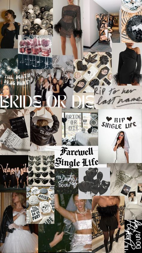 Outside Bachelorette Party Ideas, Hens Night Theme Ideas, Black Out Bachelorette Theme, Black And White Themed Bachelorette Party, Lace And Leather Bachelorette Party, Bachelorette Party Themes Black And White, Themed Nights For Bachelorette Party, Latina Bachelorette Party Theme, Black Tie Bachelorette Party