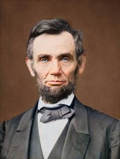 Abraham Lincoln, head-and-shoulders portrait, facing front. Abraham Lincoln Pictures, Thomas Carlyle, Colorized Photos, Usa Presidents, United States Presidents, American Presidents, Colour Photograph, Us Presidents, Churchill