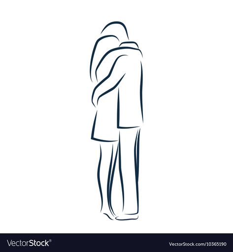 Man Hugging Woman Drawing, Drawing 2 People, Couple Hugging Drawing, Man And Woman Hugging, Kiss Illustration, Hugs And Kisses Couples, Hugging Drawing, Drawings Of People, People Hugging