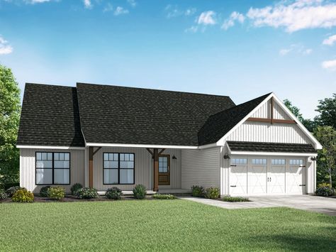 Providence II Farmhouse | Wayne Homes Floor Plan Ranch, Loft Floor Plan, Elevation Ideas, Wayne Homes, Interactive Floor, Bungalow Exterior, Fantasy Homes, Farmhouse House, Ranch House Plans