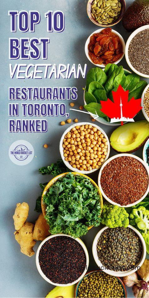 These vegetarian-friendly restaurants are some top choices when in the city of Toronto. Vegetarian Pizza, Best Restaurants In Toronto, Tofu Sandwich, Bbq Tofu, Fresh Smoothies, Toronto Restaurants, Vegetarian Burger, Vegan Menu, Vegetarian Restaurant