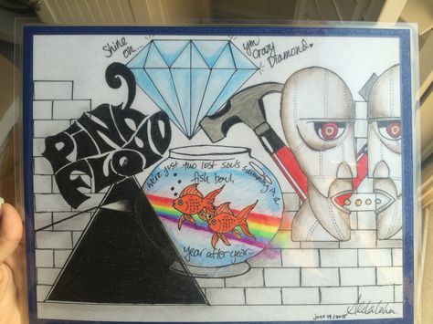 Pink Floyd Drawing Ideas, Pink Floyd Art Drawings, Pink Floyd Drawing, Pink Floyd Painting, Pink Floyd Art, Circle Canvas, Sketch Ideas, Creative Corner, The Grass