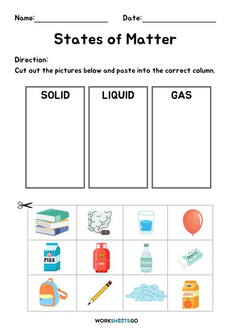 States Of Matter Worksheets States Of Matter For Preschool, Free Printable Science Worksheets, Solid Liquid Gas Kindergarten, States Of Matter For Kindergarten, Science Lessons For 2nd Grade, States Of Matter Worksheet 2nd Grade, States Of Matter Worksheet Kindergarten, Matter Worksheets 2nd Grade, States Of Matter Activities 2nd Grade