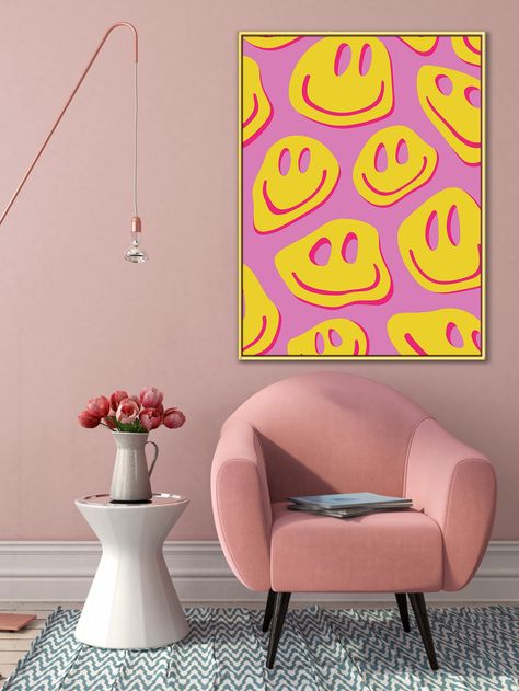 1pc Unframed Pink Abstract Smiling Face Printed Living Room Wall ArtI discovered amazing products on SHEIN.com, come check them out! Beer House, Smiling Face, Home Decor Paintings, Pink Abstract, Smile Face, Wall Art Living Room, Living Room Wall, Amazing Products, Decorative Painting