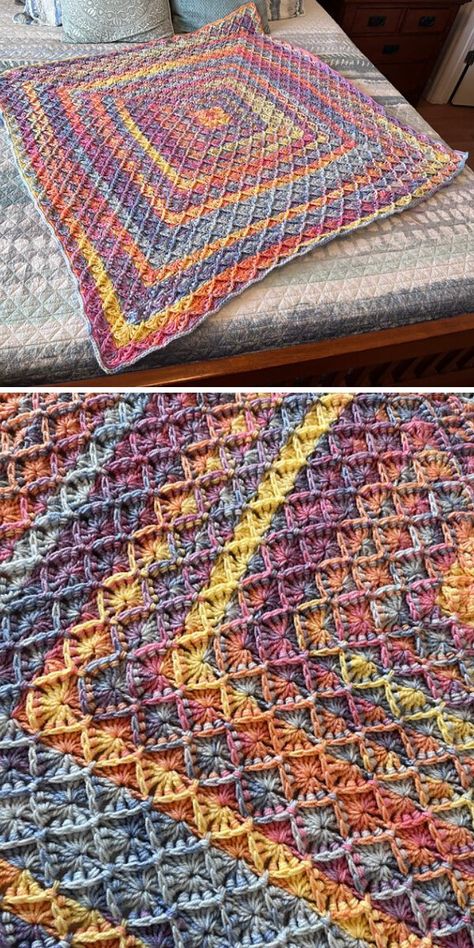 Wool Eater Crochet Pattern, 2 Color Crochet Afghans, Afgan Patterns Free, From The Center Crochet Blanket Pattern Free, Bavarian Crochet Patterns Free, Variegated Yarn Crochet Blanket Patterns, Variegated Crochet Patterns, Crochet Blanket Patterns Variegated Yarn, Vintage Crochet Afghan Patterns