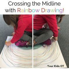 Crossing The Midline, Occupational Therapy Kids, Maluchy Montessori, Rainbow Drawing, Occupational Therapy Activities, Motor Planning, Vision Therapy, Pediatric Occupational Therapy, Preschool Fine Motor