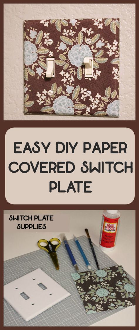 Paper Covered Switchplate - The Hybrid Chick Light Switch Covers Diy, Room Supplies, Paper Diy, Paper Wallpaper, Switch Plate Covers, Bathroom Remodeling, Paper Cover, Switch Plate, Craft Paper