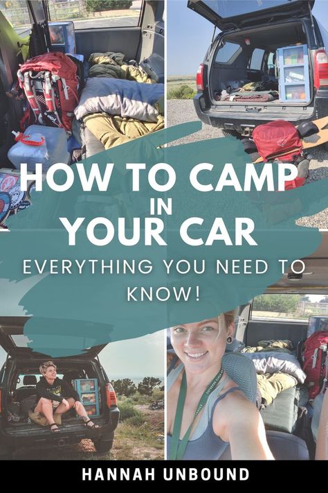 Tailgate Camping Tent, Car Living Organization, Car Camp Set Up, Camping In A Minivan, Car Camping Road Trip, Cooking In Your Car, Car Camping Ideas Diy, Truck Cab Camping, How To Camp In Your Car