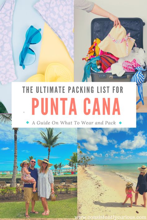 The Ultimate Packing List For Punta Cana + What To Wear in The Dominican Republic Pack For Punta Cana, Dominican Republic Trip Packing, Vacation Outfit Ideas Dominican Republic, Dominican Republic Honeymoon Outfits, Dominican Packing List Punta Cana, What To Take To Punta Cana, Packing For Carribean Vacation, Dominican Republic Travel Checklist, What To Wear To Dominican Republic