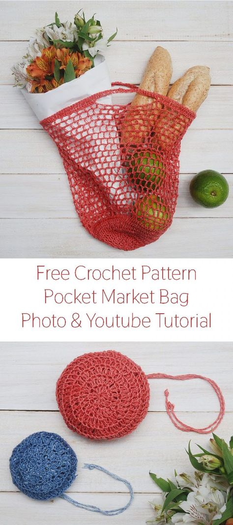 Crochet Pocket Market Bag | Free Crochet Pattern - Moara Crochet Easy Crochet Market Bag, Crochet Market Bag Free Pattern, Market Bag Free Pattern, Crochet Grocery Bag, Grocery Bag Pattern, Quick Easy Crochet, Bag Free Crochet Pattern, Crochet Instagram, Crochet Sling Bag