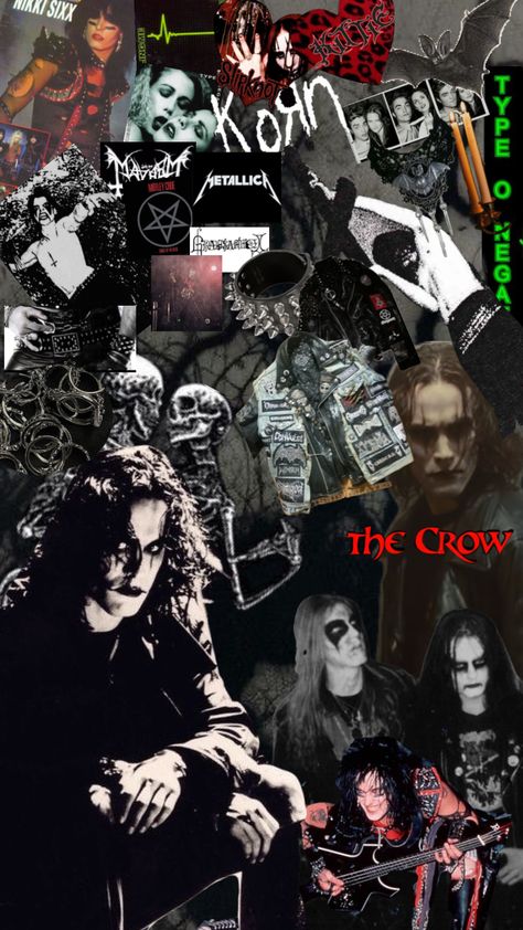 get to know me!! #thecrow #brandonlee #mayhem #blackmetal #metalhead #metal #norwegainblackmetal ￼#￼korn #slipnot #kittie #typeonegative #motleycrue #grausamkeit #battlejacket Mayhem Wallpaper Black Metal, Metal Head Wallpaper, Metal Astethic, Metalhead Aesthetic Wallpaper, Dark Metal Aesthetic, Metal Wallpaper Aesthetic, Metalhead Wallpaper, Metal Music Aesthetic, Metal Head Aesthetic