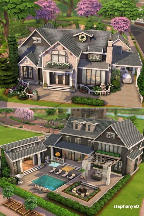 Bathrooms Bloxburg, Sims 4 Hus, Sims 4 Loft, Casas The Sims Freeplay, Sims 4 Houses Layout, Kitchen Bloxburg, Farmhouse Layout, Rumah Minecraft Sederhana, Family Cottage